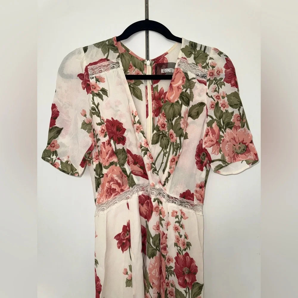 Reformation Pink Floral Midi Dress - Picture 4 of 10